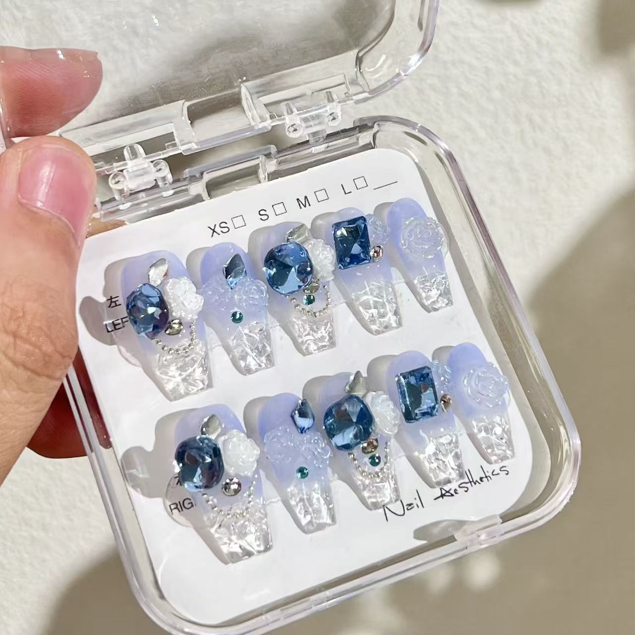 Handgemachte künstliche Nägel Abnehmbare vollständig abdeckende künstliche Nägel, Frauen Mädchen DIY Maniküre