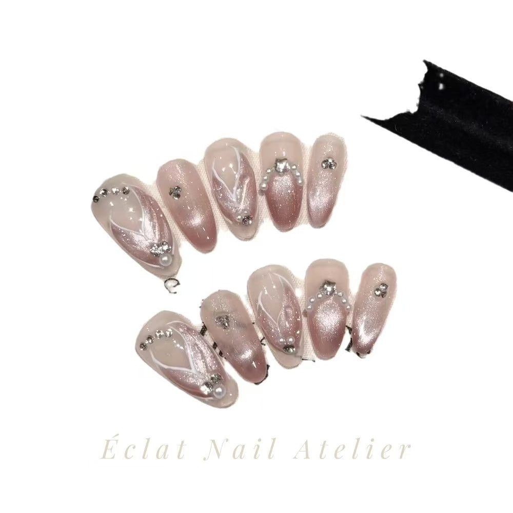 Handgemachte künstliche Nägel Abnehmbare vollständig abdeckende künstliche Nägel, Frauen Mädchen DIY Maniküre