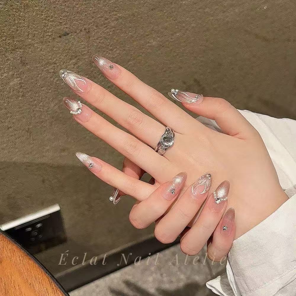 Handgemachte künstliche Nägel Abnehmbare vollständig abdeckende künstliche Nägel, Frauen Mädchen DIY Maniküre