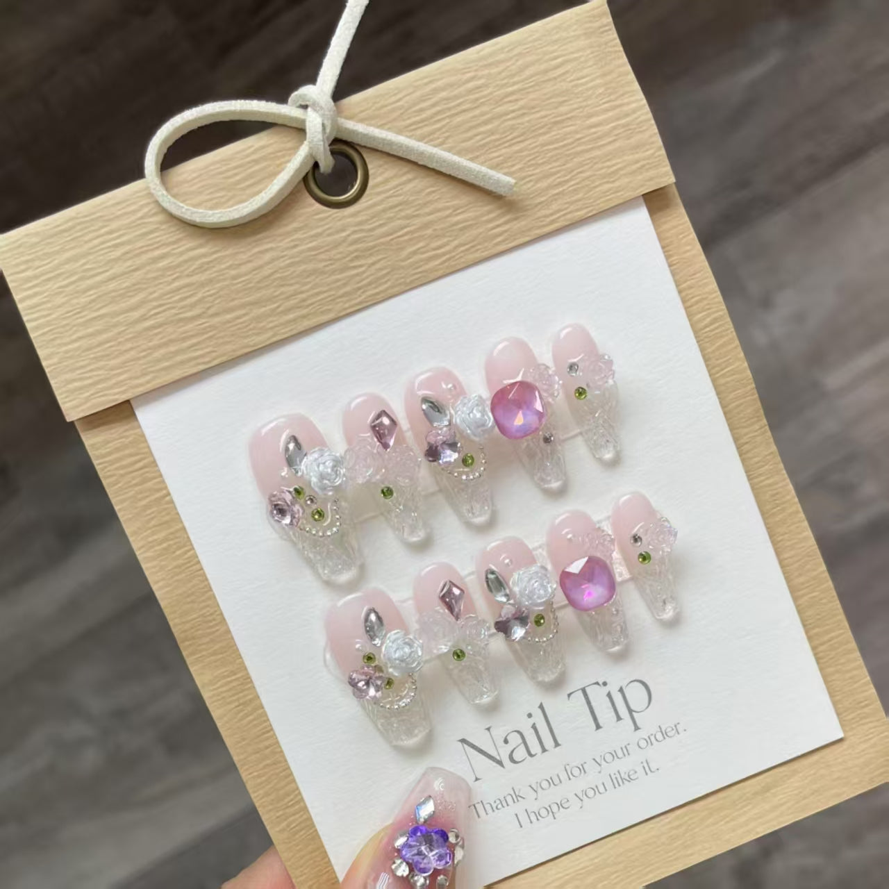 Handgemachte künstliche Nägel Abnehmbare vollständig abdeckende künstliche Nägel, Frauen Mädchen DIY Maniküre