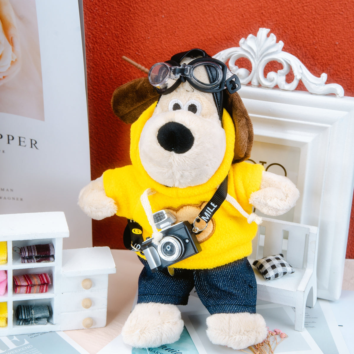 Handgemachte PlĂŒschtier Kuscheltier Blind Box Chef-Hund & Schlappohr-HĂ€schen