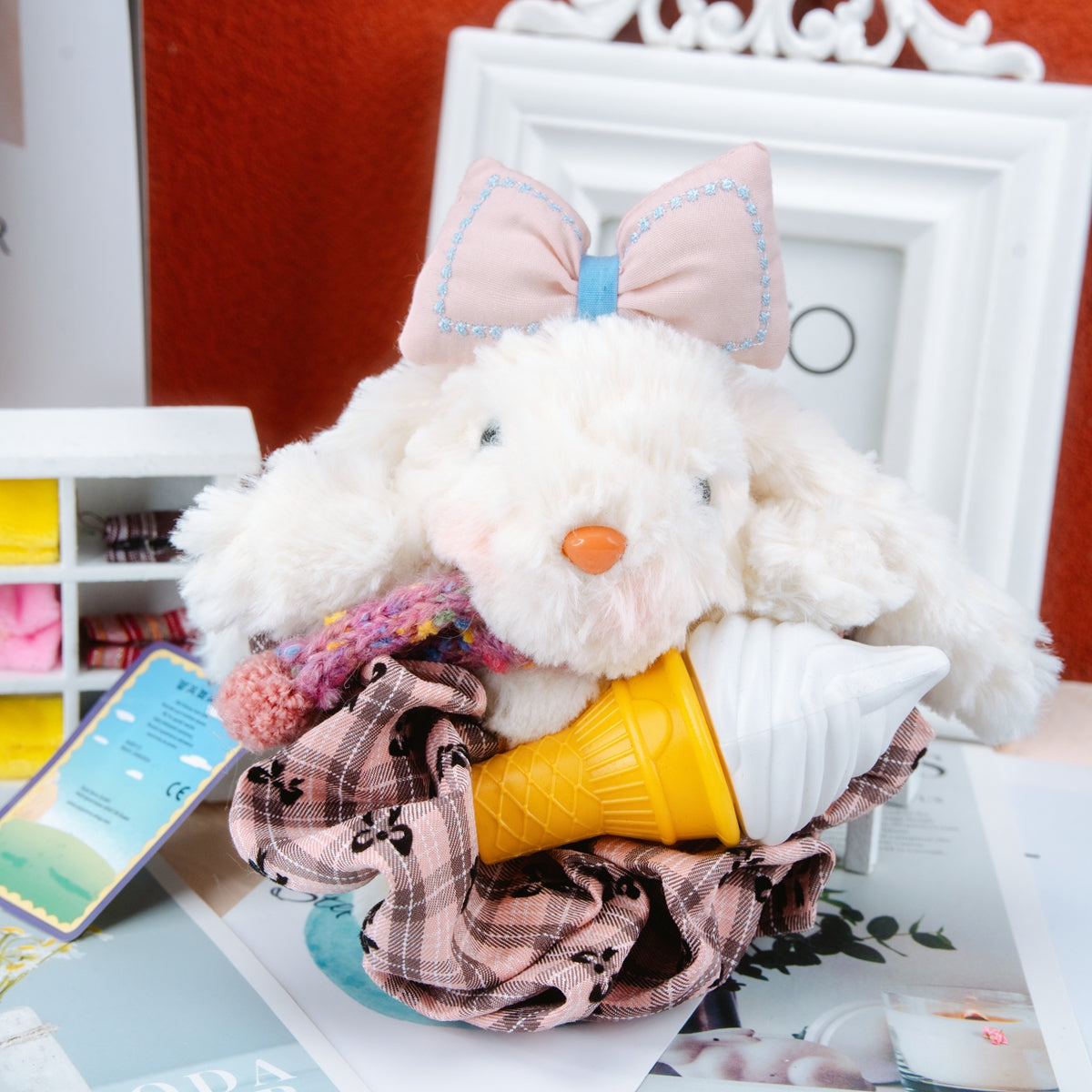 Handgemachte PlĂŒschtier Kuscheltier Blind Box Chef-Hund & Schlappohr-HĂ€schen