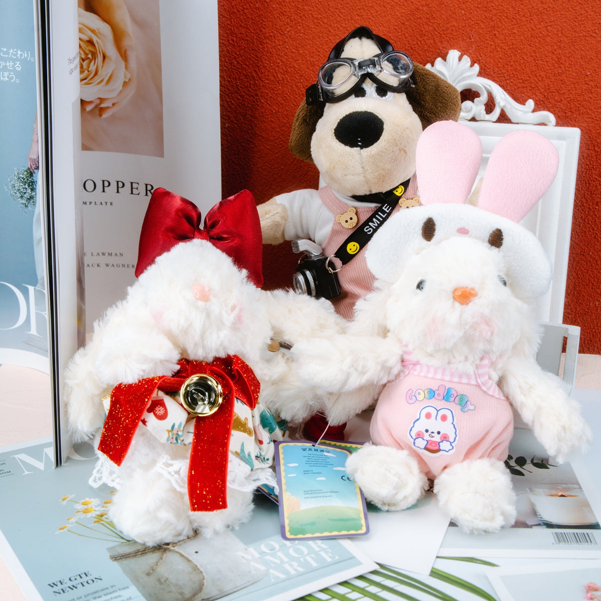 Handgemachte PlĂŒschtier Kuscheltier Blind Box Chef-Hund & Schlappohr-HĂ€schen