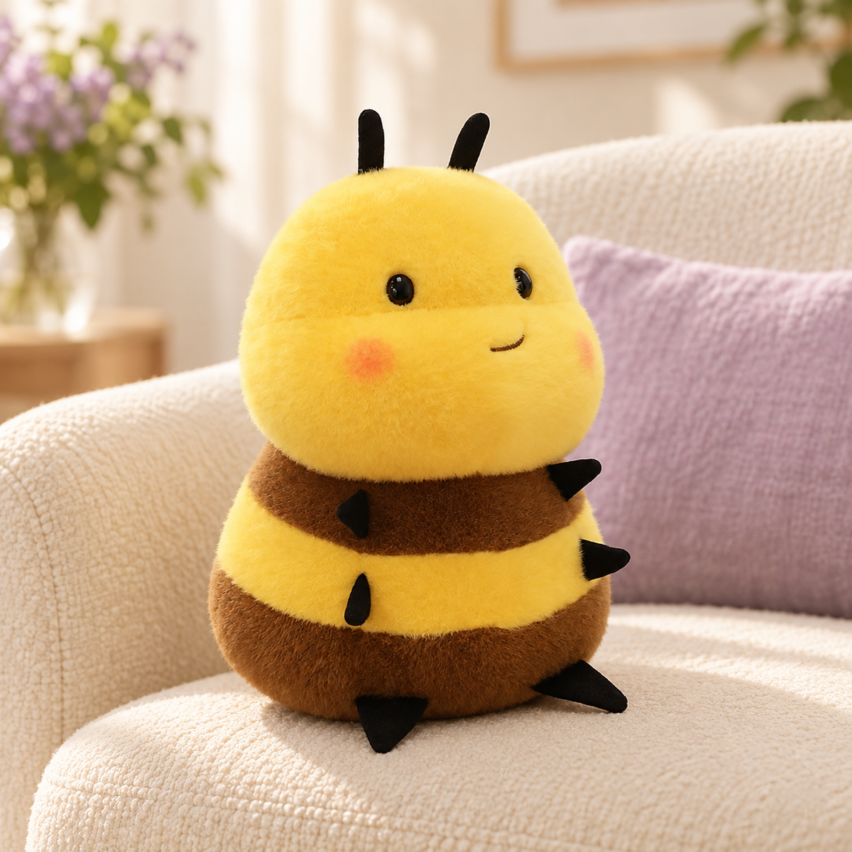 Bienen-Kuscheltier 25 cm – Kiss Bee Plüschbiene in Gelb-Braun
