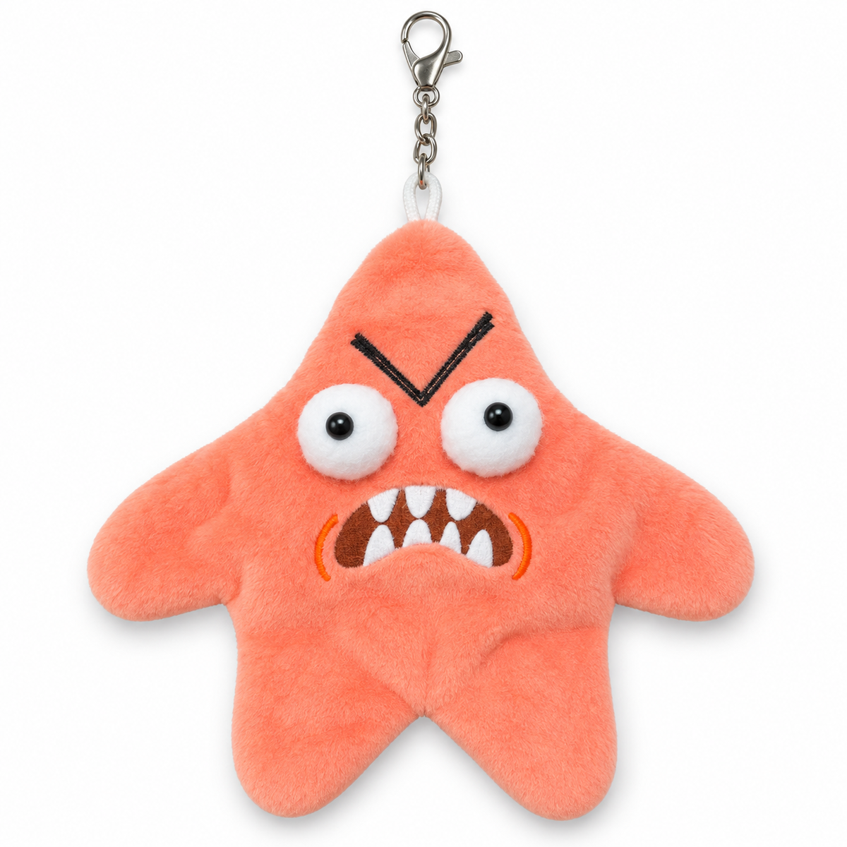 Wütender Seestern Plüsch-Anhänger mit Bewegung und Sound – Angry Starfish, interaktives Zappel-Spielzeug, lustiger Scherzartikel in Orange-Rosa