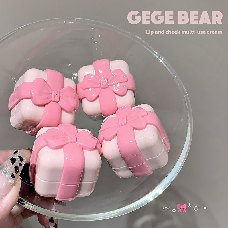 GEGE BEAR Lip & Cheek – Creme-Rouge und Lippenfarbe mit Soft-Matte-Finish im Schleifen-Design, 5,5 g