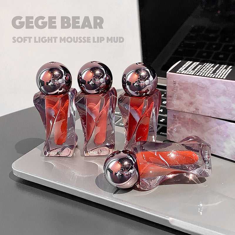 GEGE BEAR Lip Mousse – Matte Lippencreme mit Applikator, 6 Farbtöne zur Auswahl