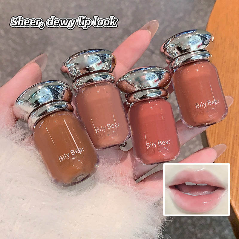 Bily Bear BL030 Jelly Lipgloss mit Glossy Finish und Applikator, 5 Farbtöne zur Auswahl, 3,8 g