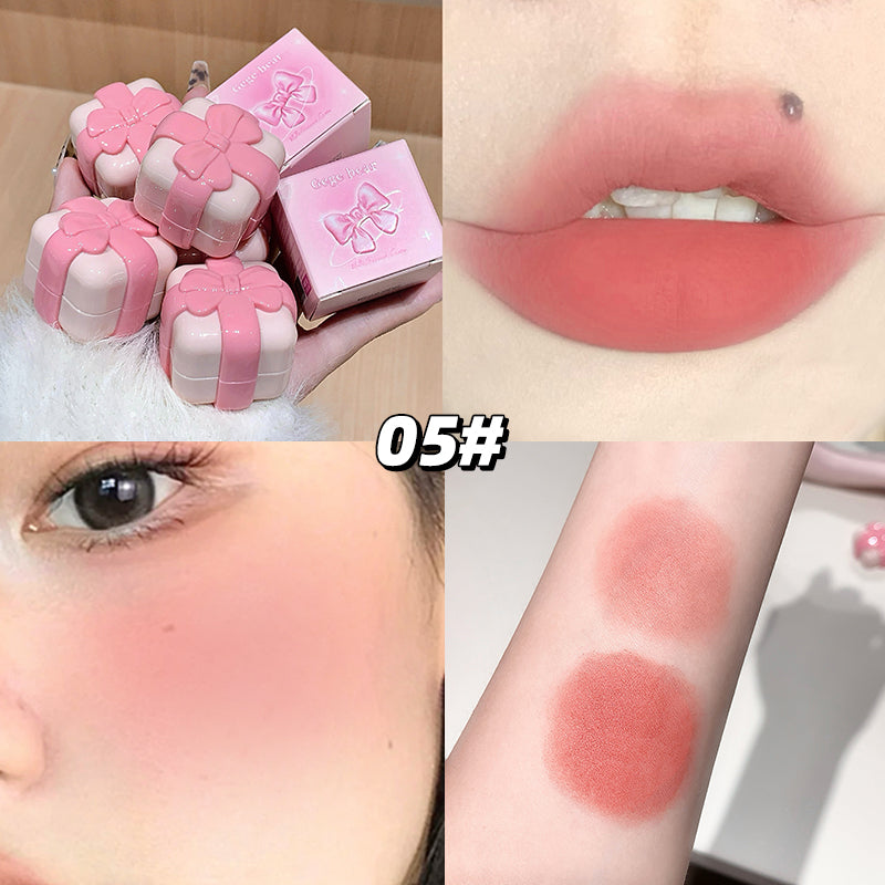 GEGE BEAR Lip & Cheek – Creme-Rouge und Lippenfarbe mit Soft-Matte-Finish im Schleifen-Design, 5,5 g