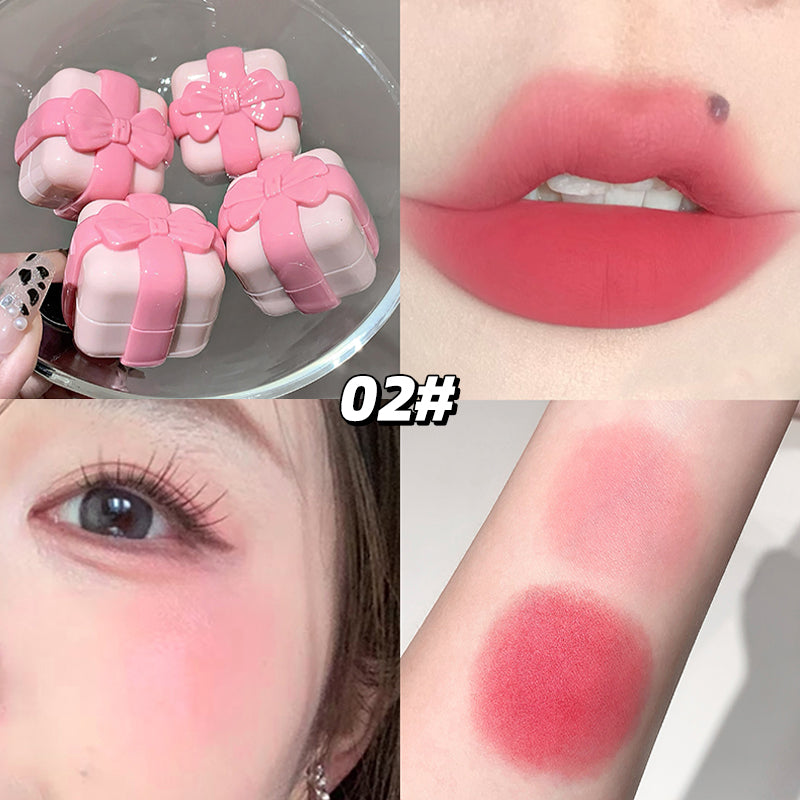 GEGE BEAR Lip & Cheek – Creme-Rouge und Lippenfarbe mit Soft-Matte-Finish im Schleifen-Design, 5,5 g