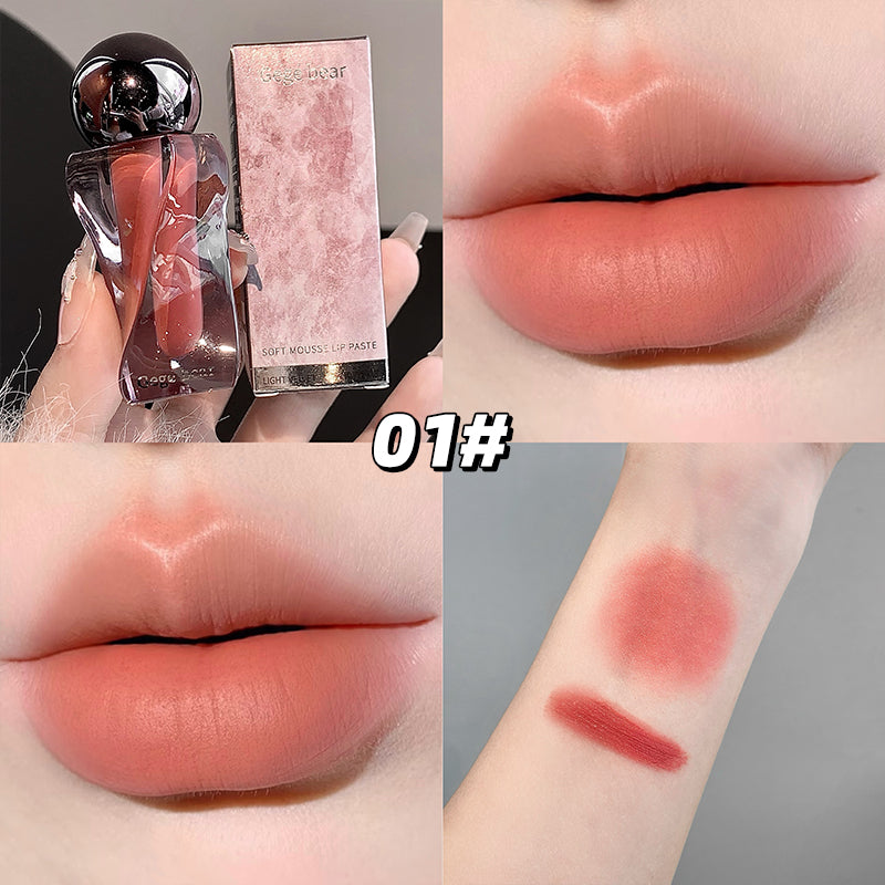 GEGE BEAR Lip Mousse – Matte Lippencreme mit Applikator, 6 Farbtöne zur Auswahl