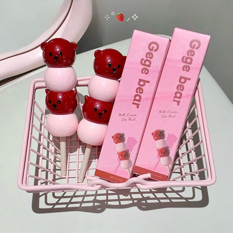 Gege Bear Lippencreme mit mattem Finish – cremige Lippenfarbe im süßen Bärchen-Design, 6 Farben zur Auswahl