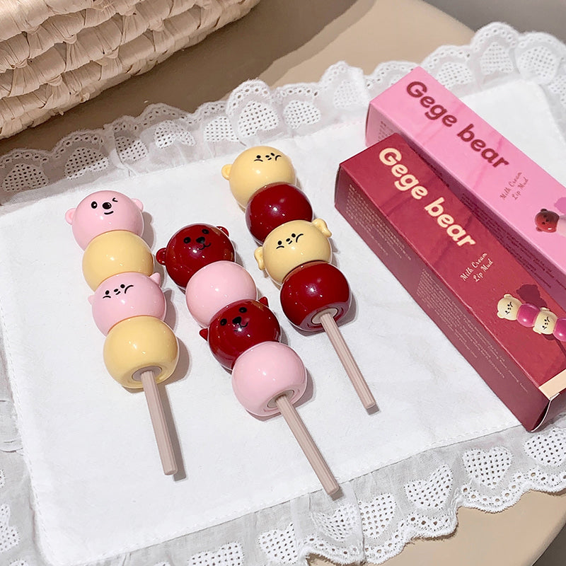 Gege Bear Lippencreme mit mattem Finish – cremige Lippenfarbe im süßen Bärchen-Design, 6 Farben zur Auswahl