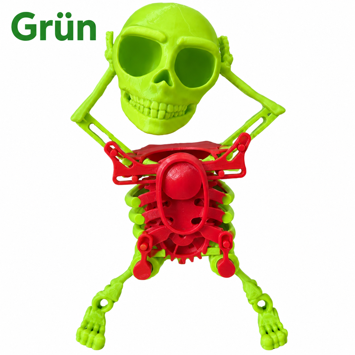 Tanzendes Skelett zum Aufziehen – Dancing Skeleton, lustige Wackelfigur, Halloween-Deko und Schreibtisch-Gadget, Grün, Lila, Weiß oder Rosa