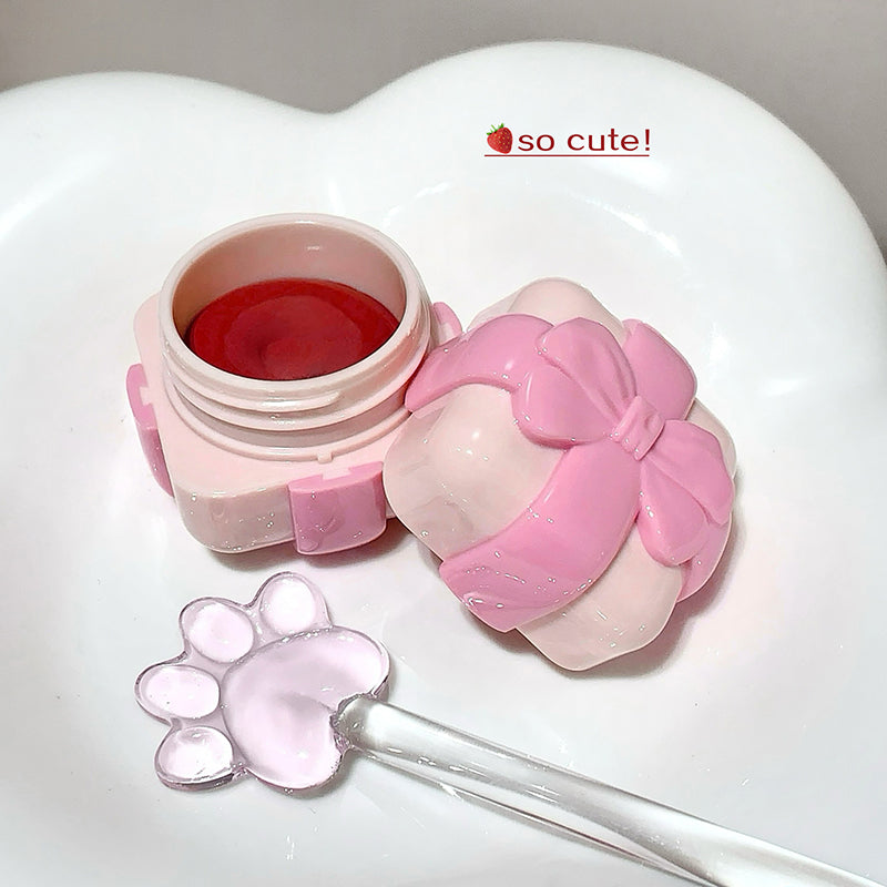 GEGE BEAR Lip & Cheek – Creme-Rouge und Lippenfarbe mit Soft-Matte-Finish im Schleifen-Design, 5,5 g