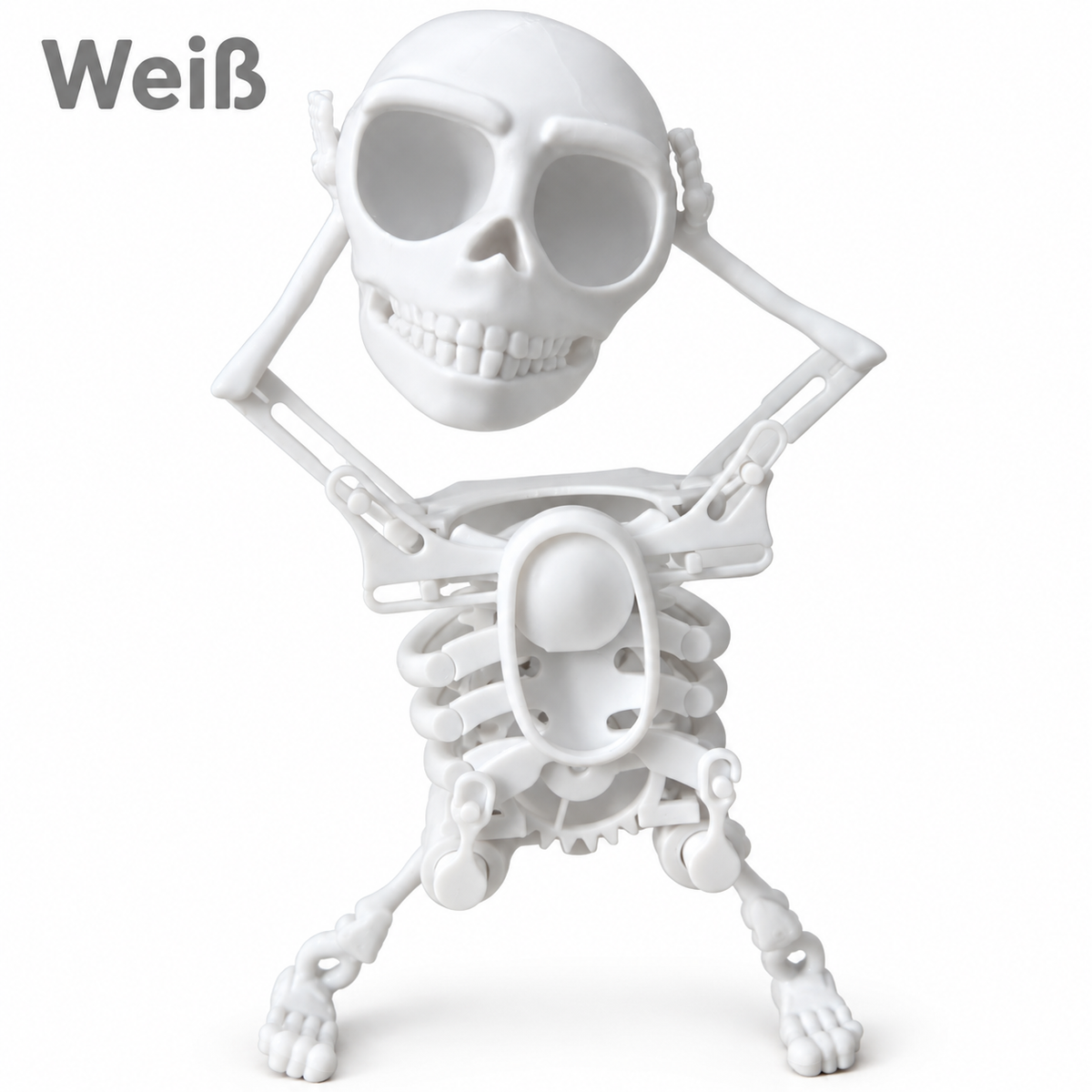 Tanzendes Skelett zum Aufziehen – Dancing Skeleton, lustige Wackelfigur, Halloween-Deko und Schreibtisch-Gadget, Grün, Lila, Weiß oder Rosa