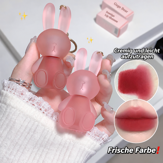 GEGE BEAR Lip Mousse – samtig-matte Lippenfarbe im Hasendesign mit Schlüsselring, für Blurred Lips