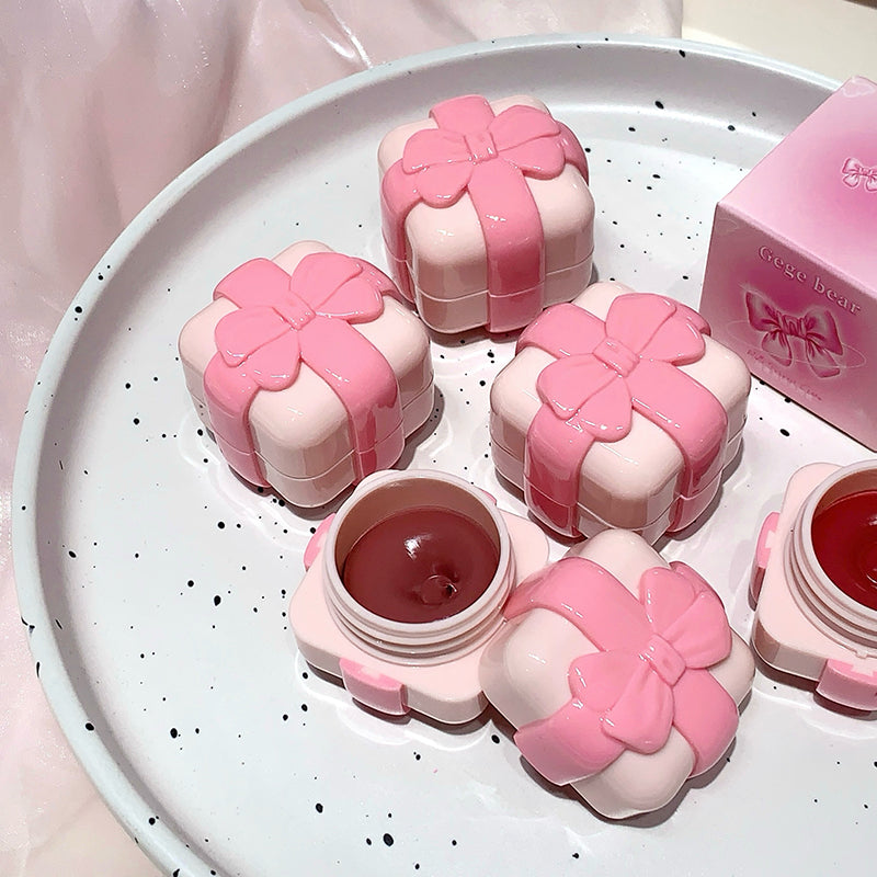 GEGE BEAR Lip & Cheek – Creme-Rouge und Lippenfarbe mit Soft-Matte-Finish im Schleifen-Design, 5,5 g