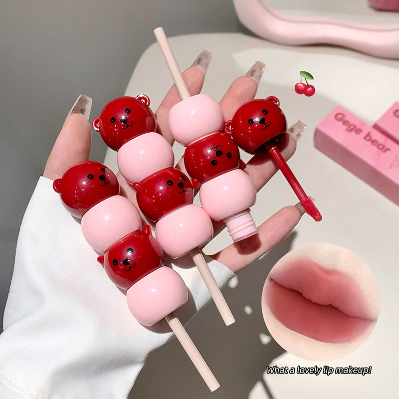 Gege Bear Lippencreme mit mattem Finish – cremige Lippenfarbe im süßen Bärchen-Design, 6 Farben zur Auswahl