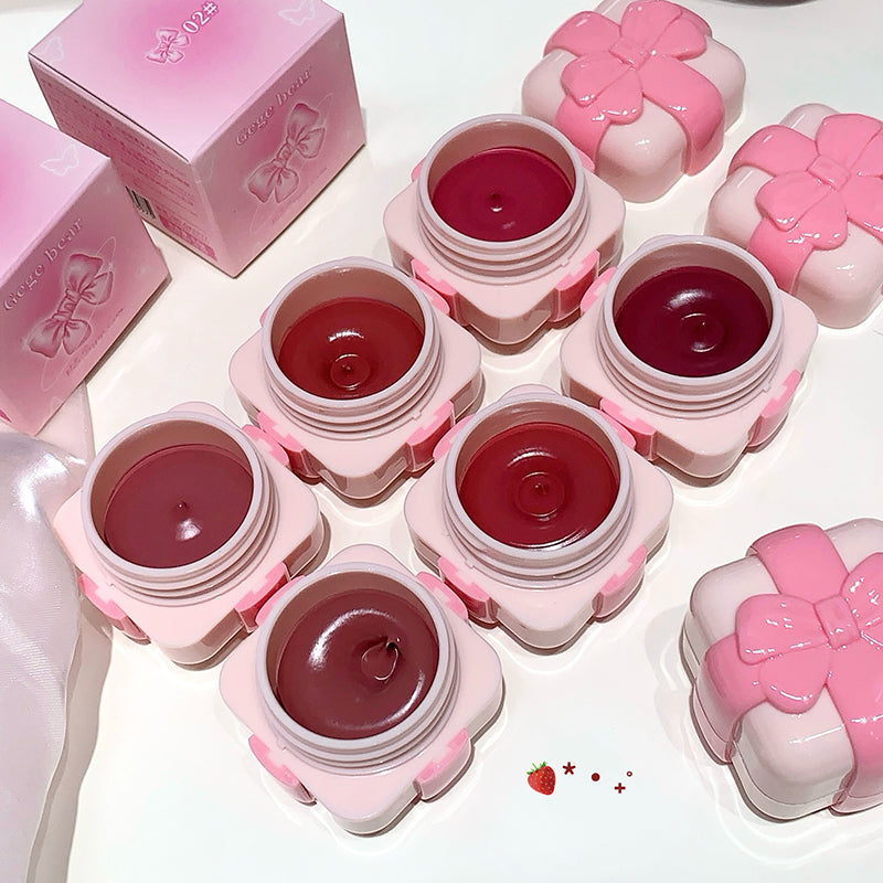 GEGE BEAR Lip & Cheek – Creme-Rouge und Lippenfarbe mit Soft-Matte-Finish im Schleifen-Design, 5,5 g