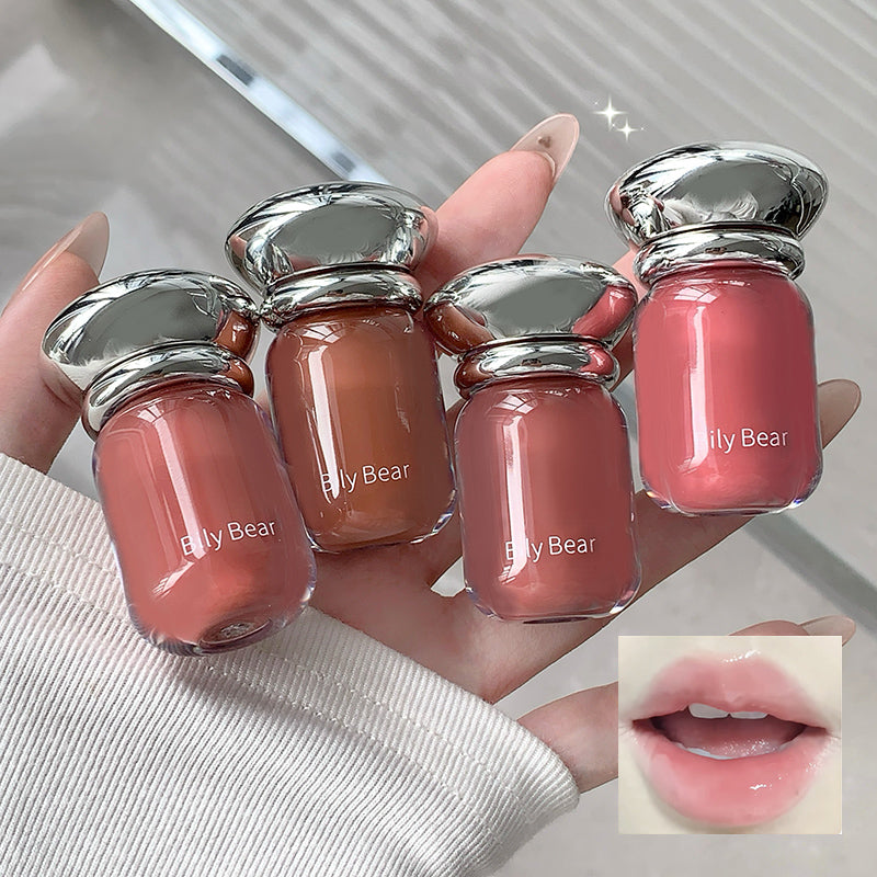 Bily Bear BL030 Jelly Lipgloss mit Glossy Finish und Applikator, 5 Farbtöne zur Auswahl, 3,8 g