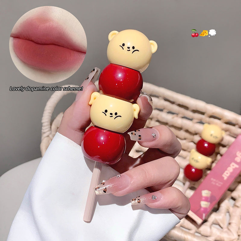 Gege Bear Lippencreme mit mattem Finish – cremige Lippenfarbe im süßen Bärchen-Design, 6 Farben zur Auswahl