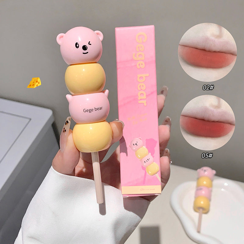Gege Bear Lippencreme mit mattem Finish – cremige Lippenfarbe im süßen Bärchen-Design, 6 Farben zur Auswahl