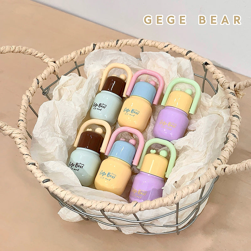 GEGE BEAR Lip Mousse mit Soft-Matte-Finish und Applikator im süßen Mini-Flaschen-Design, 4 Farbtöne