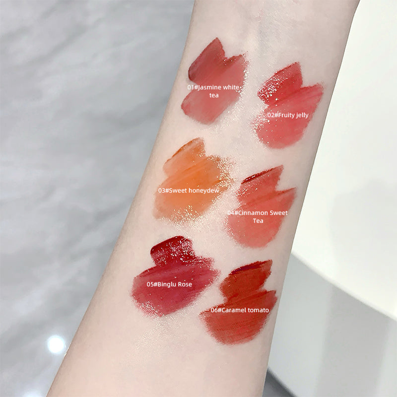 GEGE BEAR Lipgloss mit Glanz-Finish im schwarzen Hasen-Design, mit Anhänger, 1,8 g
