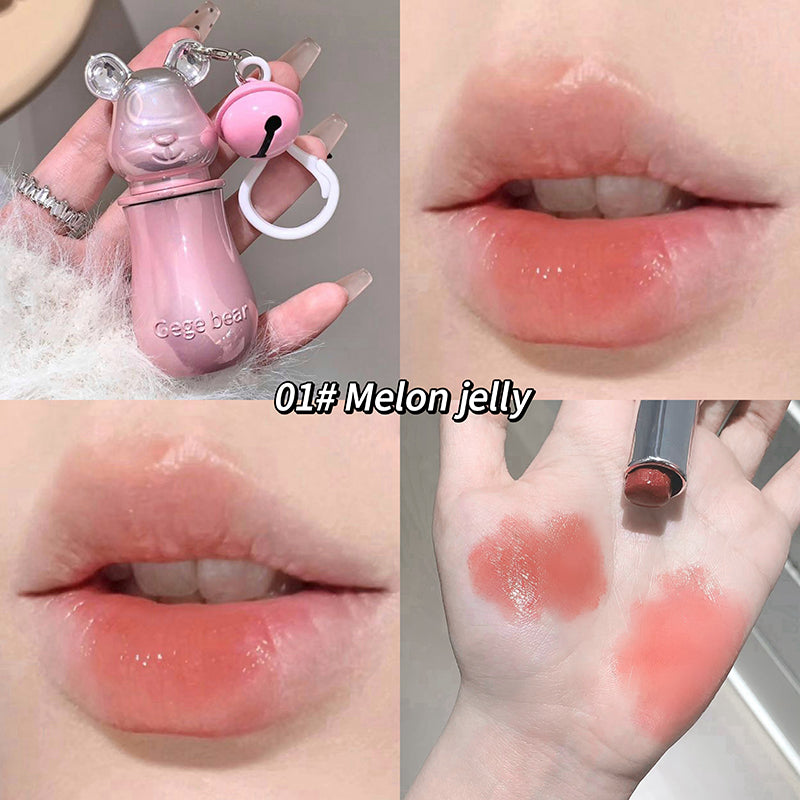 GEGE BEAR Lippenstift mit Glossy Finish & süßem Bären-Taschenanhänger, 3,8 g