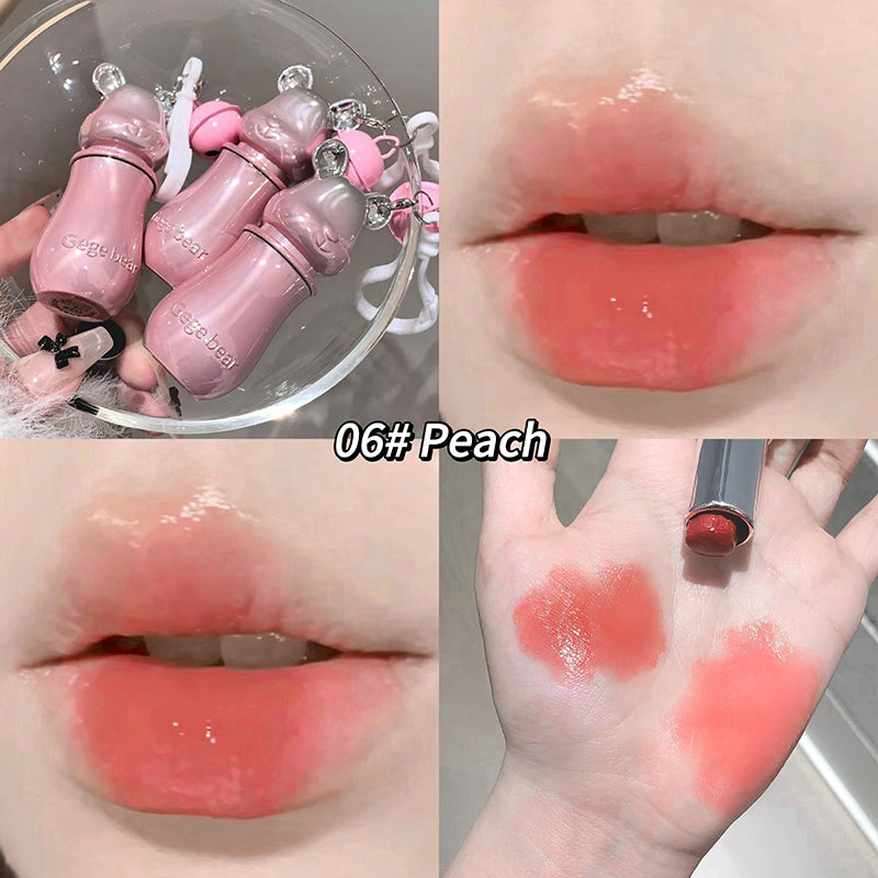 GEGE BEAR Lippenstift mit Glossy Finish & süßem Bären-Taschenanhänger, 3,8 g
