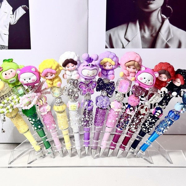 Farbe-Match Blindbox Kugelschreiber mit DIY Perle und BuBu 7 Packungen 21 Stück