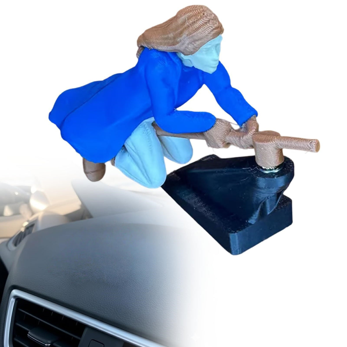 Fliegender Besenreiter Auto-Deko – Bewegliche Wackelfigur fürs Armaturenbrett, lustiger Auto-Innenraum-Schmuck in 4 Farben