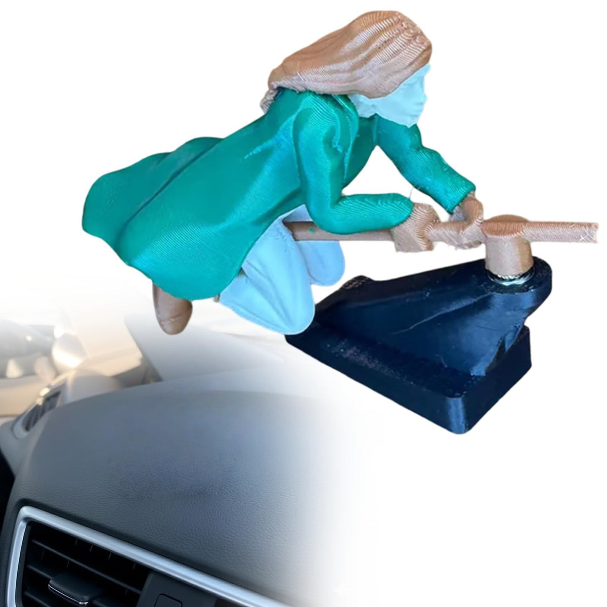 Fliegender Besenreiter Auto-Deko – Bewegliche Wackelfigur fürs Armaturenbrett, lustiger Auto-Innenraum-Schmuck in 4 Farben