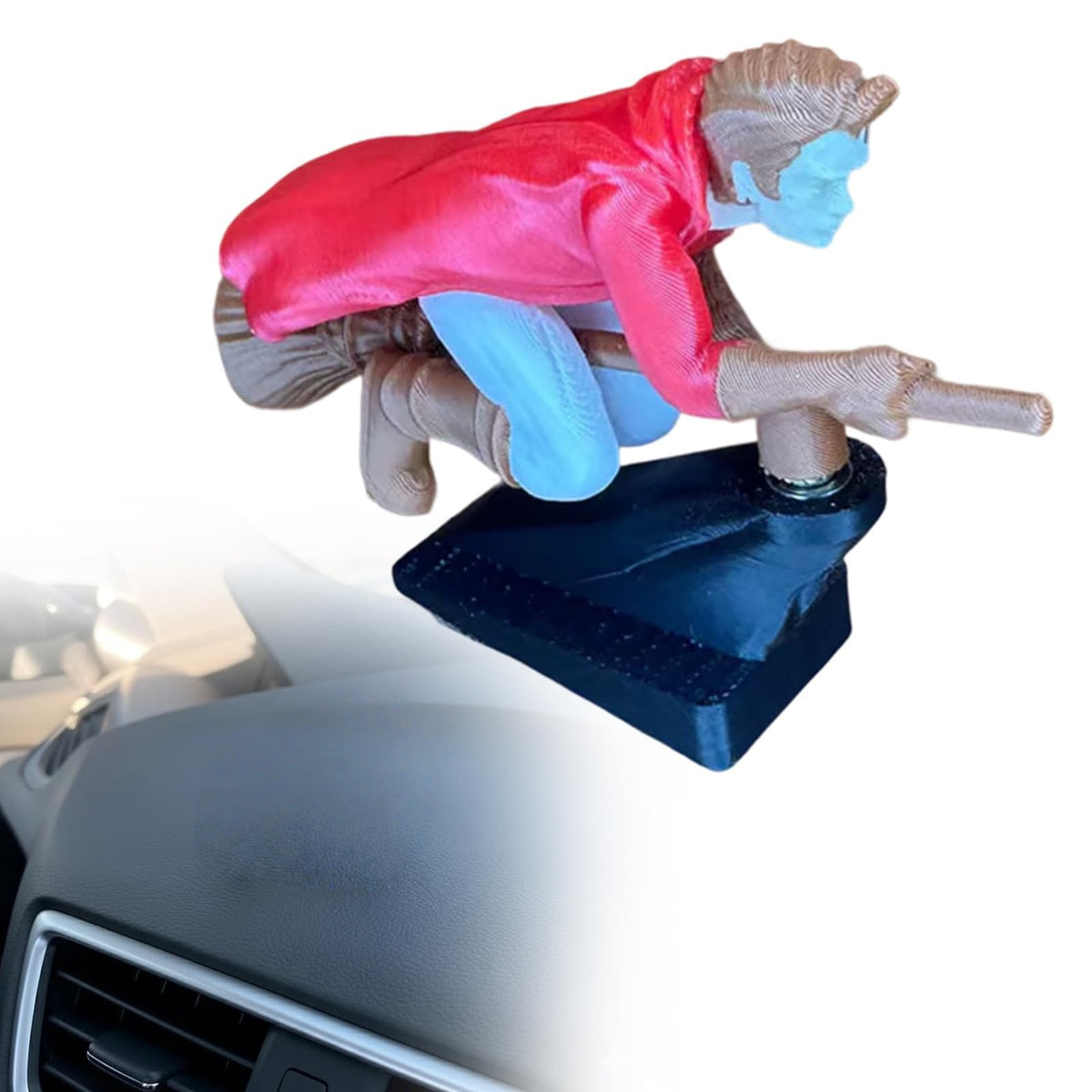 Fliegender Besenreiter Auto-Deko – Bewegliche Wackelfigur fürs Armaturenbrett, lustiger Auto-Innenraum-Schmuck in 4 Farben
