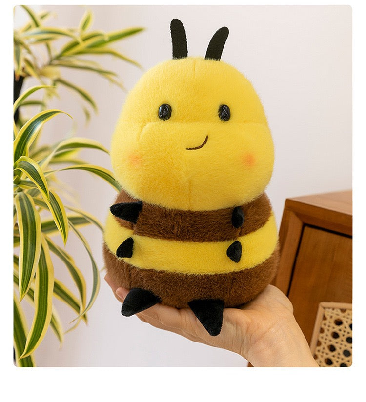 Bienen-Kuscheltier 25 cm – Kiss Bee Plüschbiene in Gelb-Braun