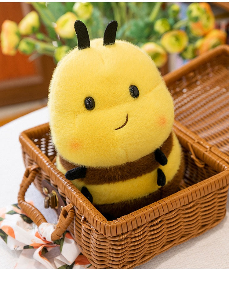 Bienen-Kuscheltier 25 cm – Kiss Bee Plüschbiene in Gelb-Braun