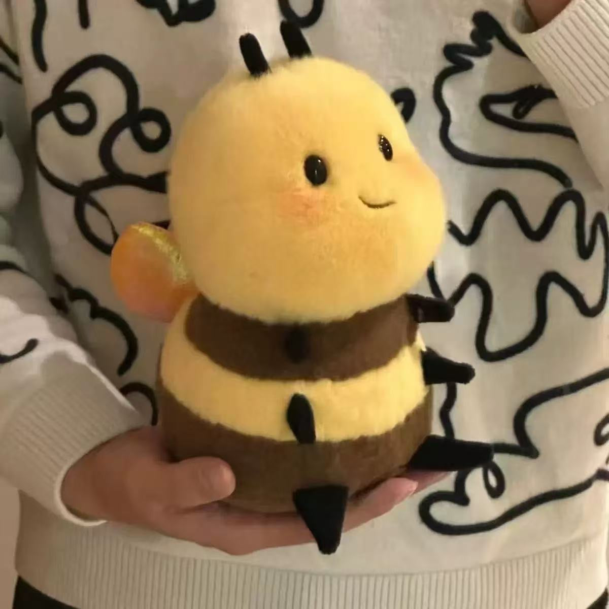 Bienen-Kuscheltier 25 cm – Kiss Bee Plüschbiene in Gelb-Braun