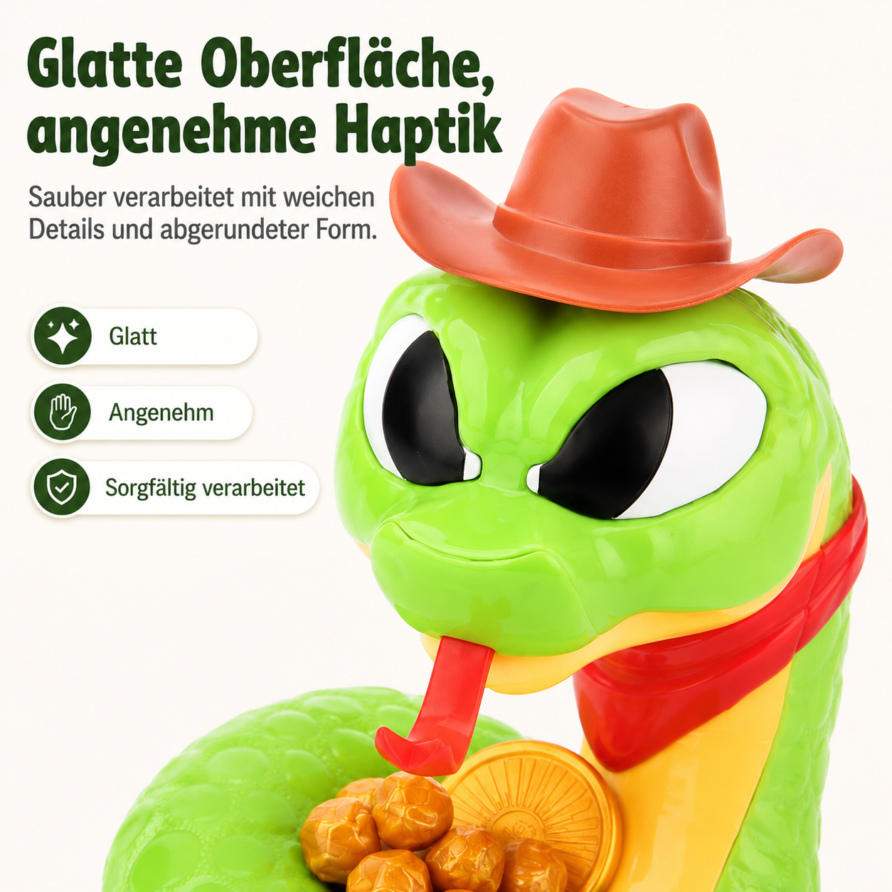 Schnapp-Schlange – lustiges Reaktionsspiel mit Goldstücken für Kinder & Familie