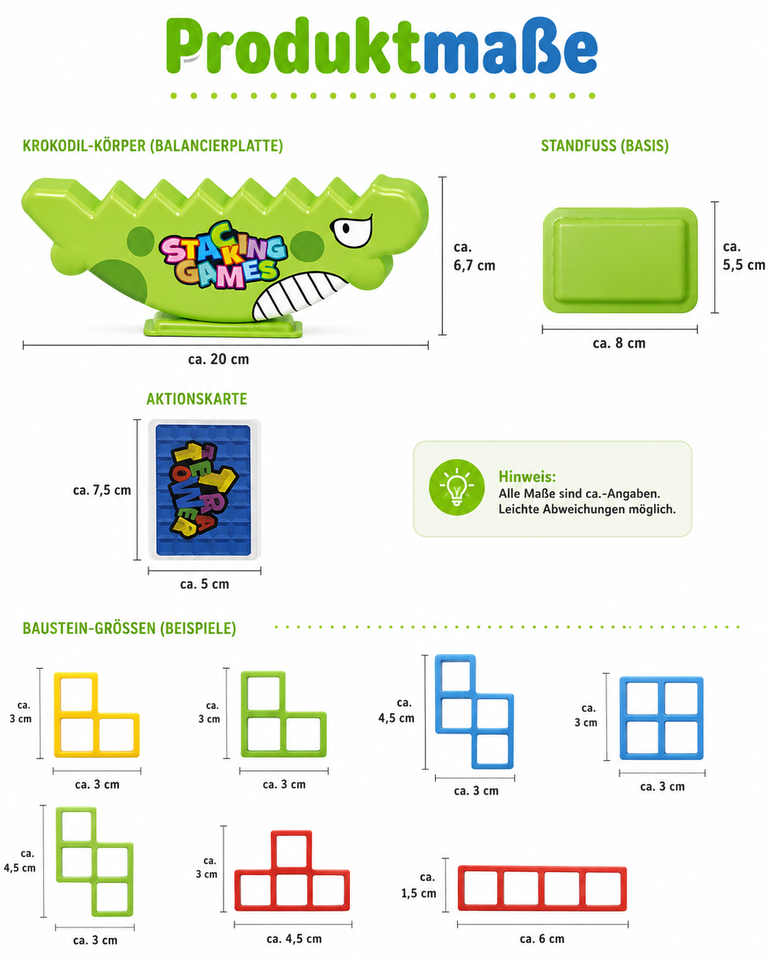 Balance-Spiel mit 64 Bausteinen für Kinder ab 3 Jahren – Stapelspiel mit Aktionskarten
