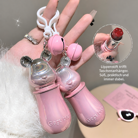 GEGE BEAR Lippenstift mit Glossy Finish & süßem Bären-Taschenanhänger, 3,8 g