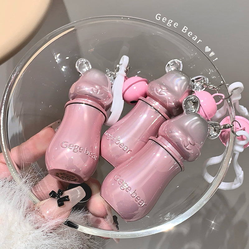 GEGE BEAR Lippenstift mit Glossy Finish & süßem Bären-Taschenanhänger, 3,8 g