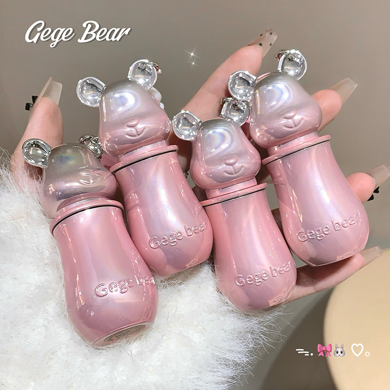 GEGE BEAR Lippenstift mit Glossy Finish & süßem Bären-Taschenanhänger, 3,8 g