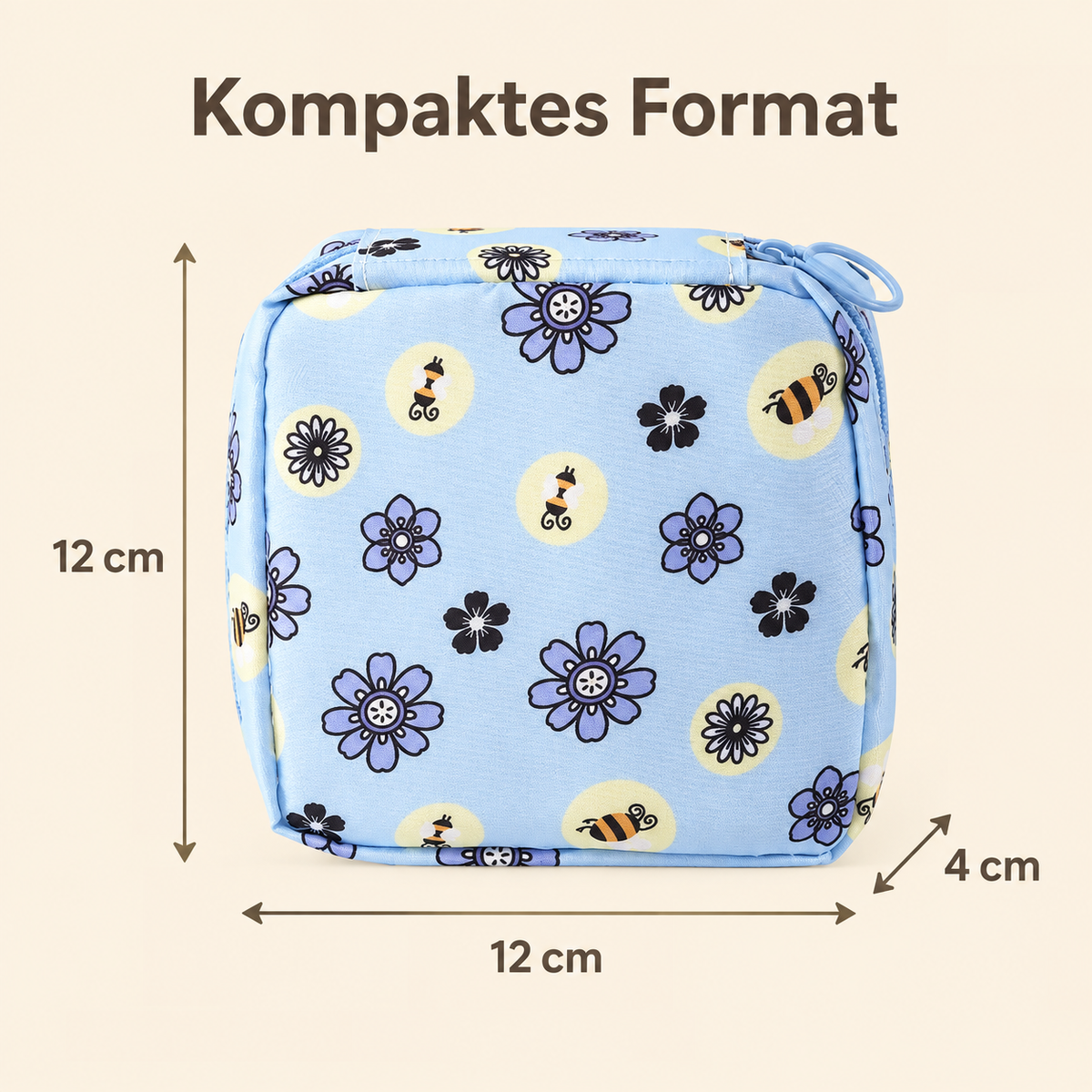 Kompakte Aufbewahrungstasche für Damenhygiene – Binden-Etui mit Reißverschluss, 7 Designs, ideal für Handtasche & Reisen