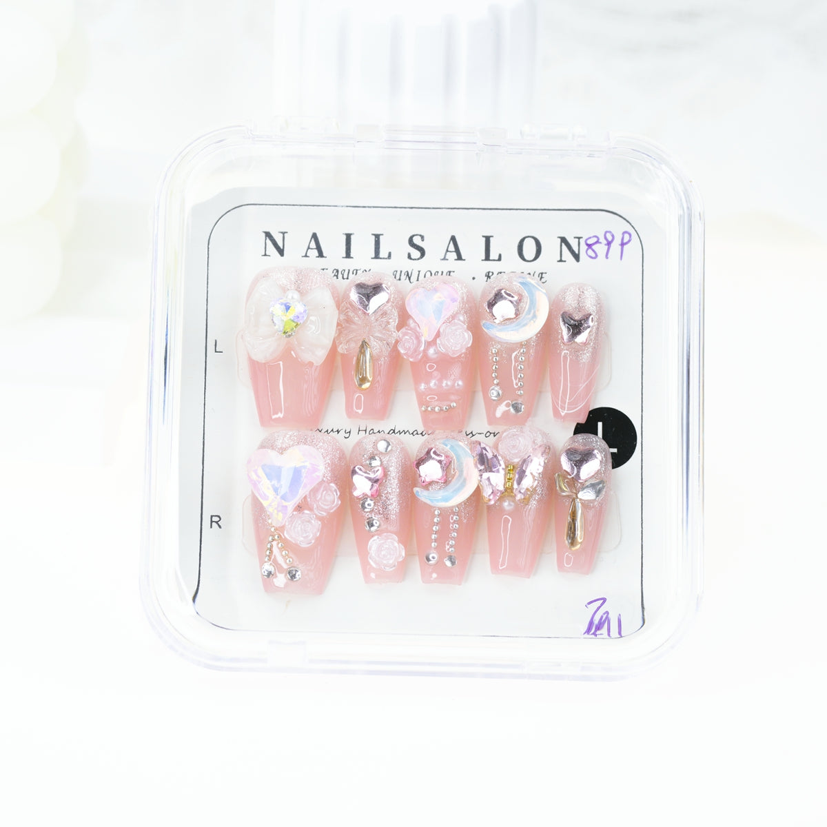 Handgemachte künstliche Nägel Abnehmbare vollständig abdeckende künstliche Nägel, Frauen Mädchen DIY Maniküre