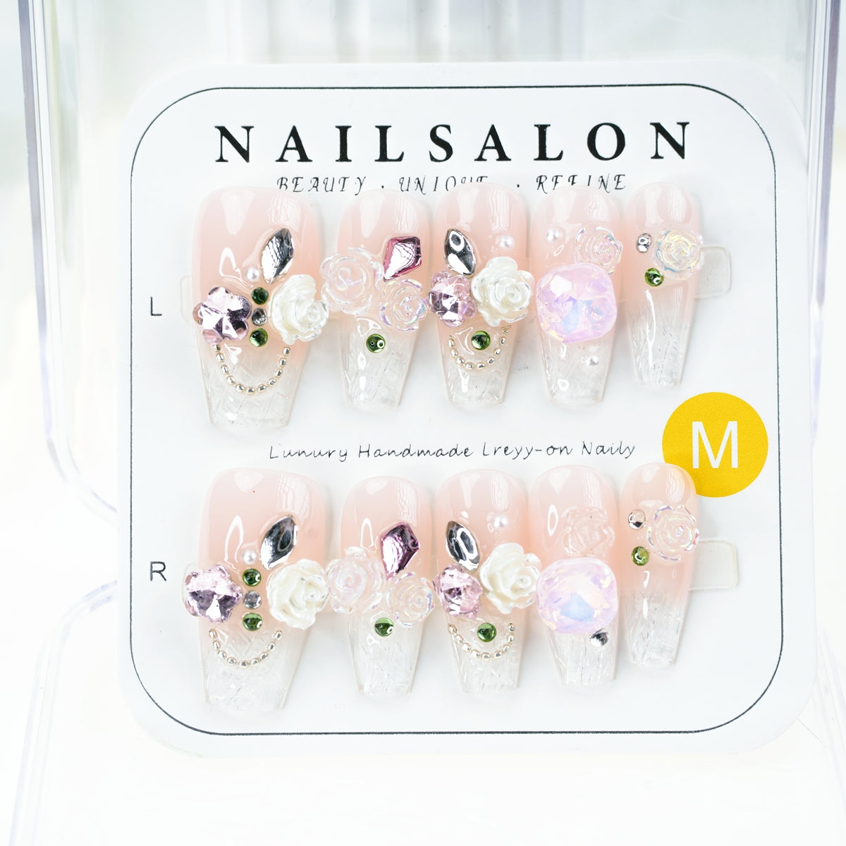 Handgemachte künstliche Nägel Abnehmbare vollständig abdeckende künstliche Nägel, Frauen Mädchen DIY Maniküre