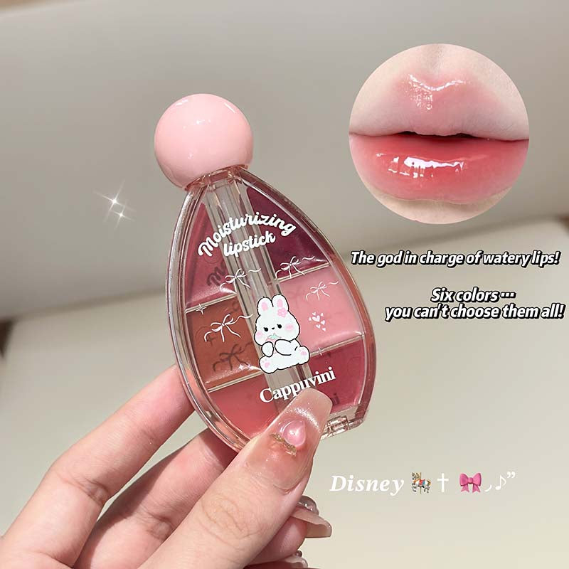 CAPPUVINI Lip Jelly – Lipgloss-Palette mit 6 Farben, Spiegelglanz und Silikon-Applikator, 6 g