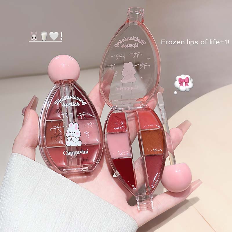 CAPPUVINI Lip Jelly – Lipgloss-Palette mit 6 Farben, Spiegelglanz und Silikon-Applikator, 6 g