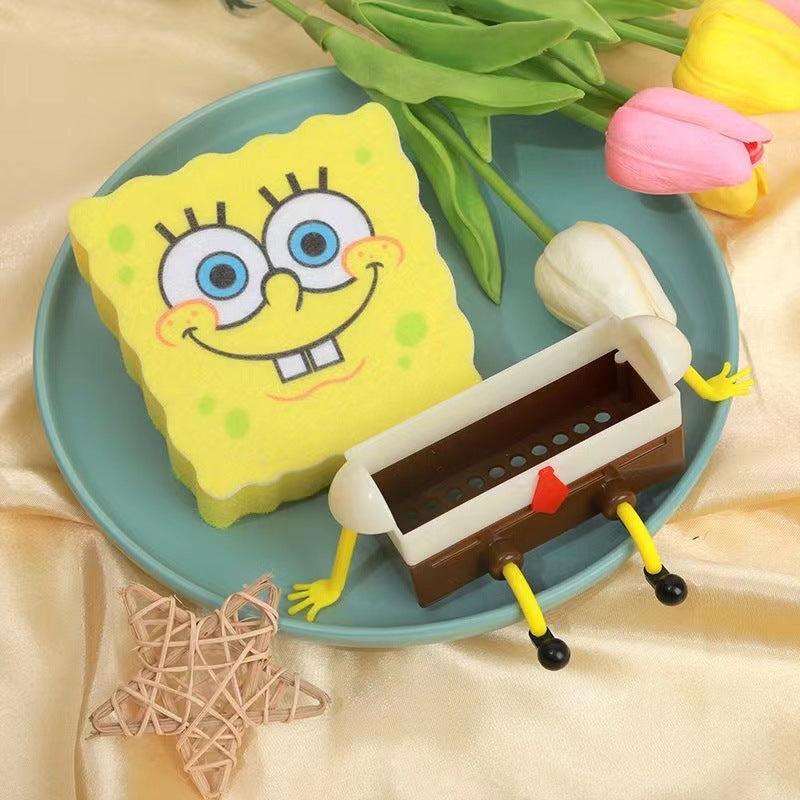 Niedlicher Sponge-Schwammhalter mit Abtropffunktion – Küchenspülen Organizer & Deko
