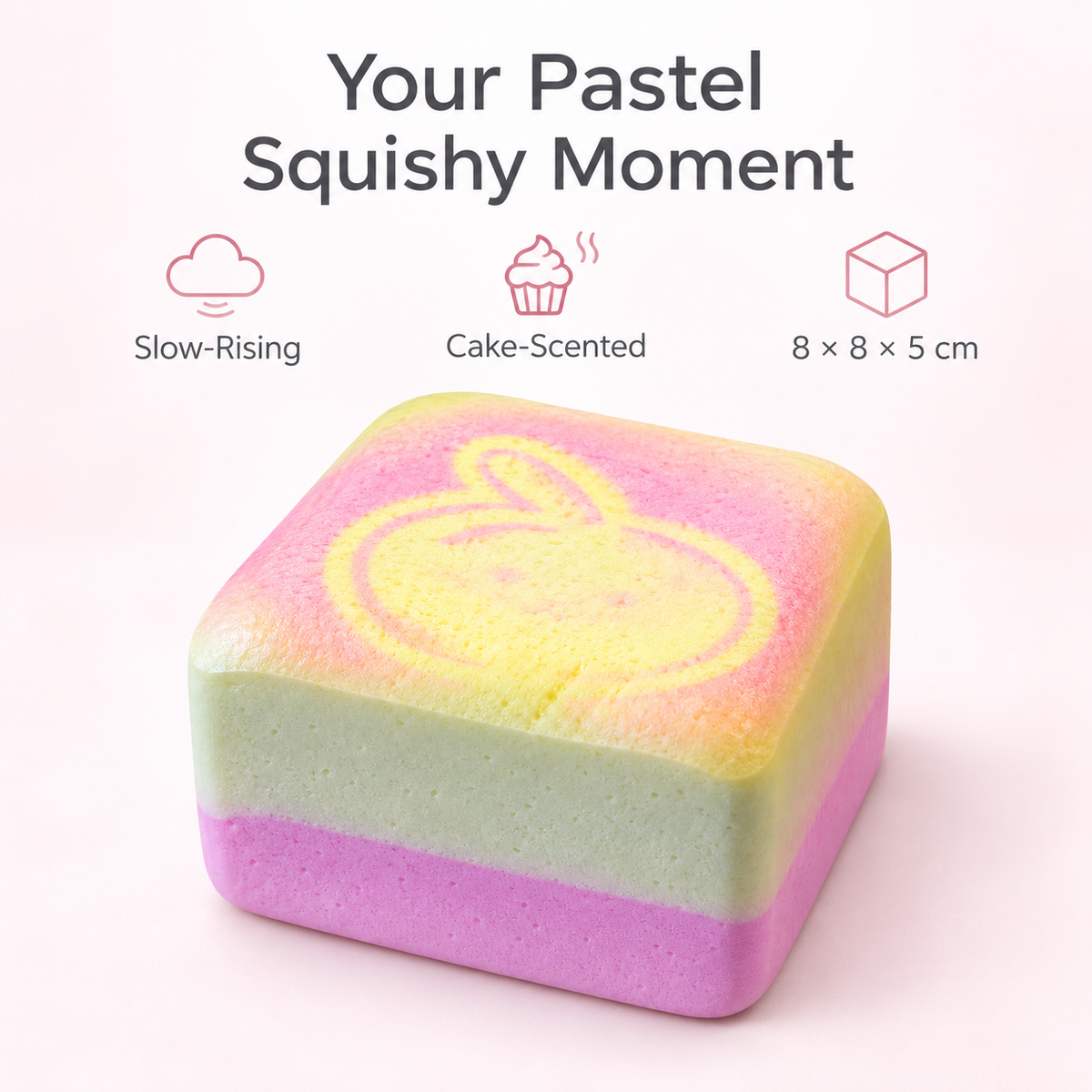 Squishy mit Kuchenduft – weiches Knautschspielzeug, Slow Rising, 8 × 8 × 5 cm, 8 Motive zur Auswahl